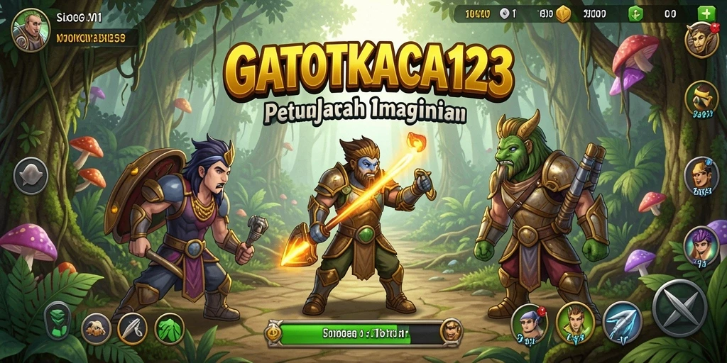 Tampilan gameplay GATOTKACA123 dengan berbagai fitur menarik.