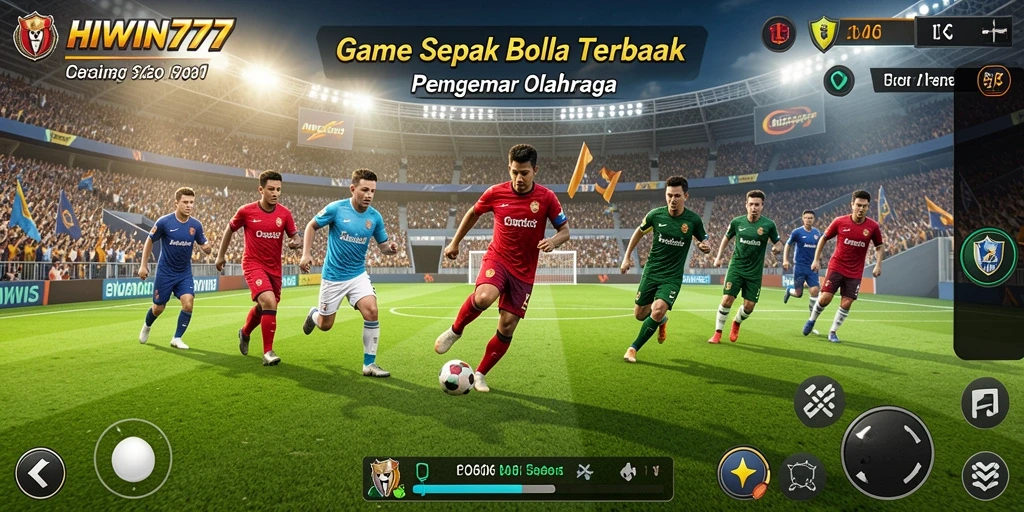 Tampilan gameplay seru dalam HIWIN777 dengan aksi sepak bola mendebarkan.