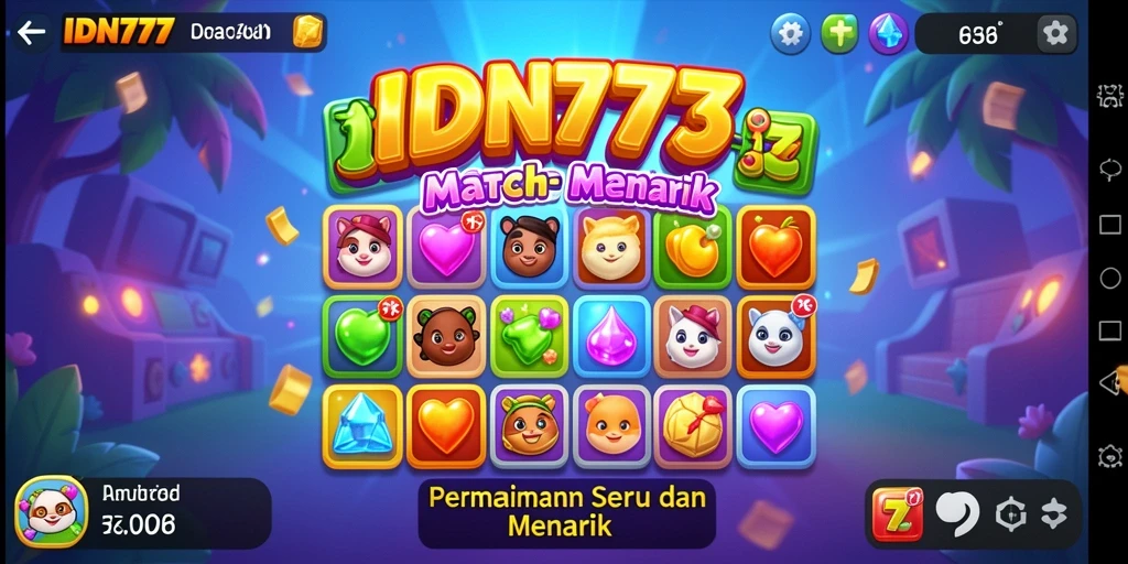 Tampilan gameplay IDN777 menampilkan level Match-3 yang menantang dan seru.
