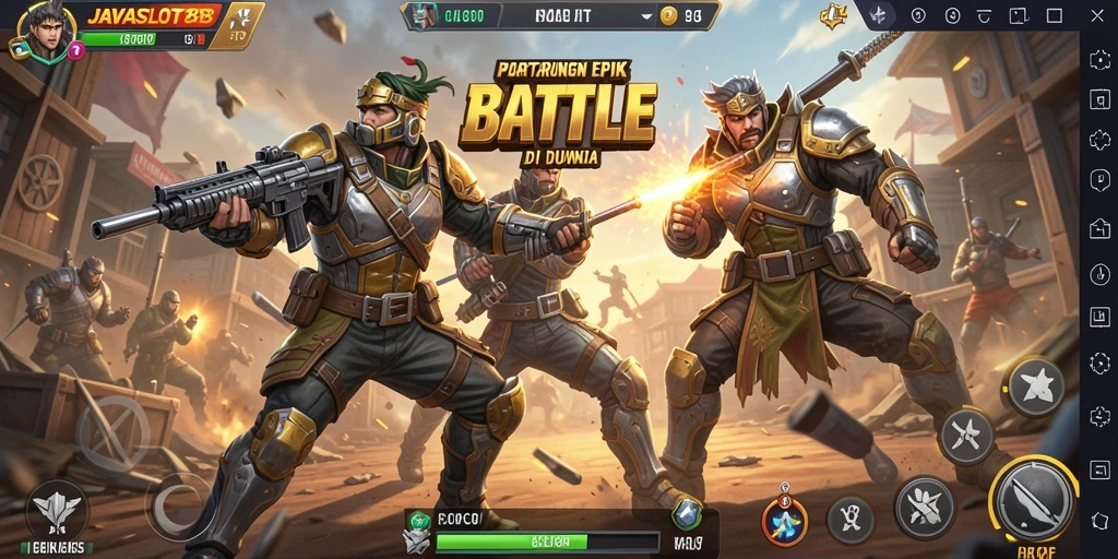 Tampilan gameplay seru Battle Royale di JAVASLOT88.