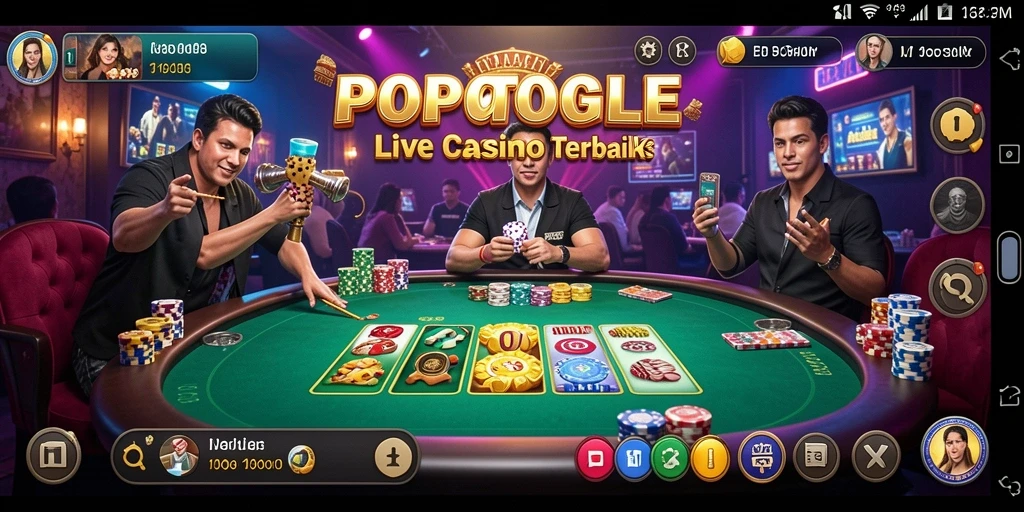 Screenshot utama POPOTOGEL menampilkan gameplay seru Live Casino.